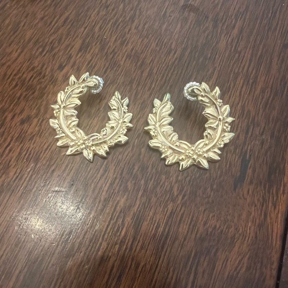 Mignon Faget Bronze Jasmine Hoop Earrings - Picture 3 of 4